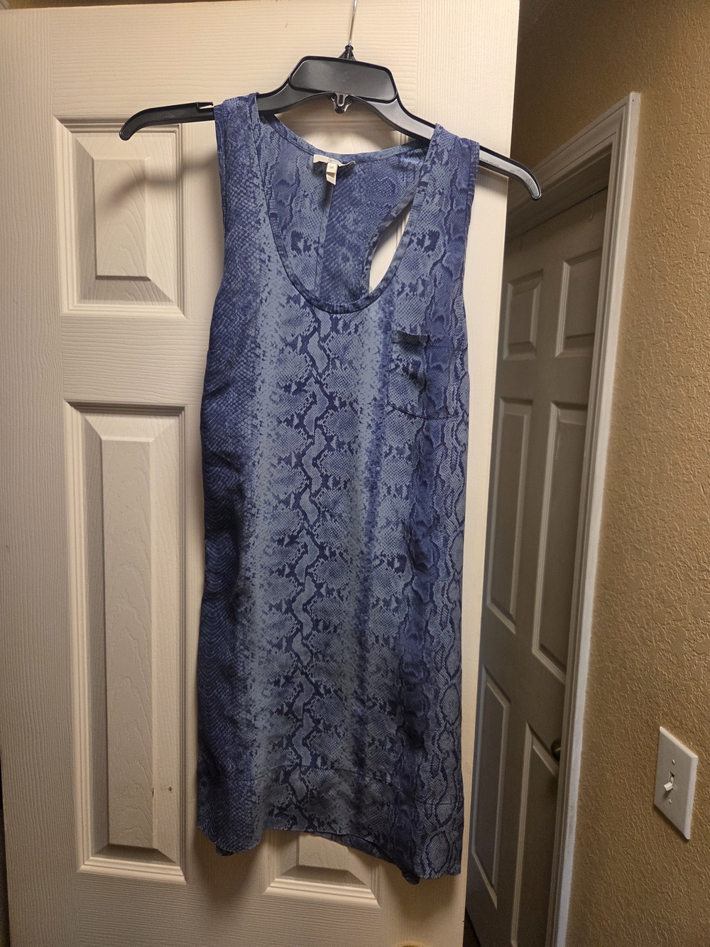 Joie Silk Blue Snake-Print Tank Dress